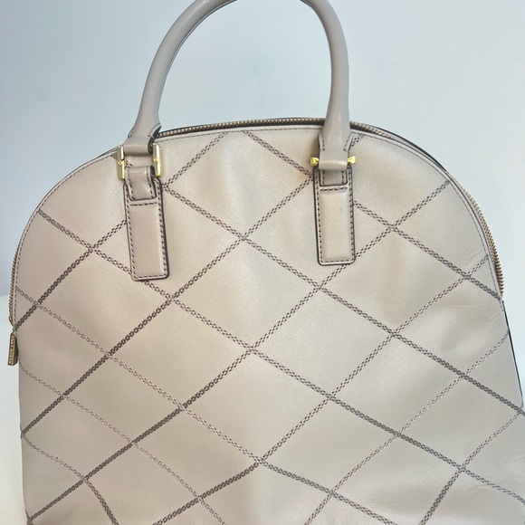 Tory Burch - Robinson Stitched Taupe Dome Satchel - Picture 2 of 3